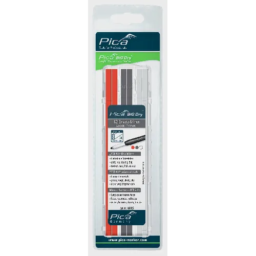 Reservstift Big-Dry, 2x5x150 mm Grafit/Vit/Röd, 12 st/frp