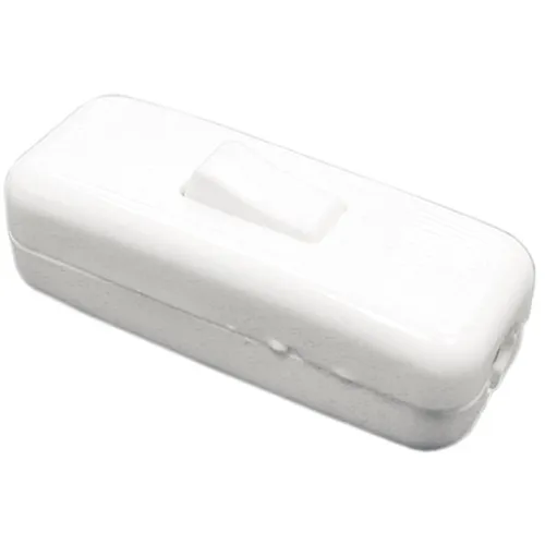 Mellanströmbrytare jordad 28x65 mm, Vit