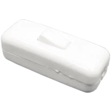 Mellanströmbrytare jordad 28x65 mm, Vit