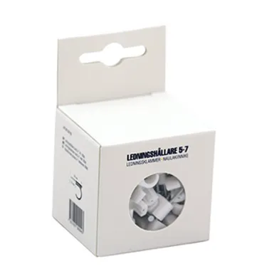 Ledningshållare rund Vit 5-7 mm, 100-pack