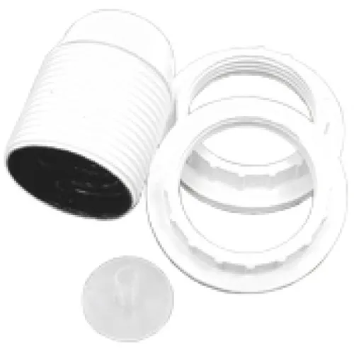 Lamphållare ojordad E27, Gängad, Vit