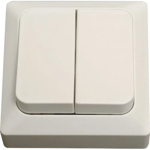 Strömbrytare utanpåliggande D-trapp, Vit