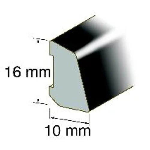 Smyglist 10x16 mm 250 cm, Svart