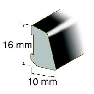Smyglist 10x16 mm 250 cm, Svart
