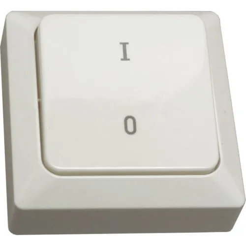 Strömbrytare utanpåliggande 2-polig, Vit