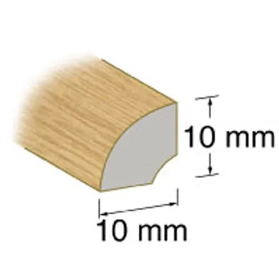 Kvartslist 12x12 mm 250 cm, Vit