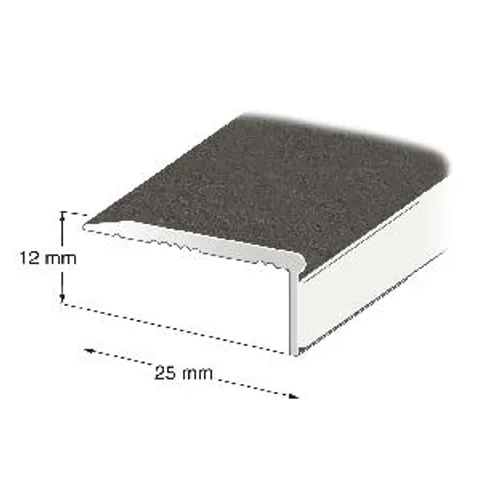 Tröskellist 25x12 mm, självhäftande 100 cm, Grafitgråfolierad, Nr 273