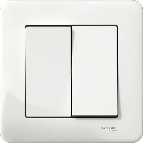 Strömbrytare Exxact infälld Kron tvåkretsar, Vit