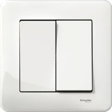 Strömbrytare Exxact infälld Kron tvåkretsar, Vit