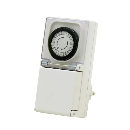 Timer/Kopplingsur jordad IP44, Vit