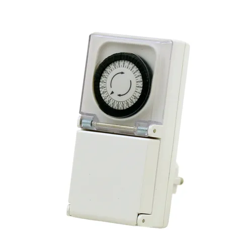 Timer/Kopplingsur jordad IP44, Vit