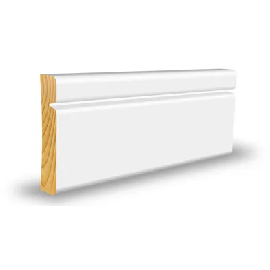 Sockel ventilerad vitmålad furu 14x69 mm, 4400 mm