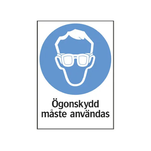 Påbudsskylt Ögonskydd måste användas 210x297 mm