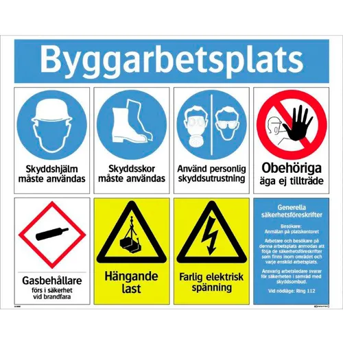 Skylt Byggarbetsplats 780x625 mm, 38080