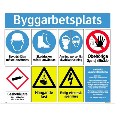 Skylt Byggarbetsplats 780x625 mm, 38080