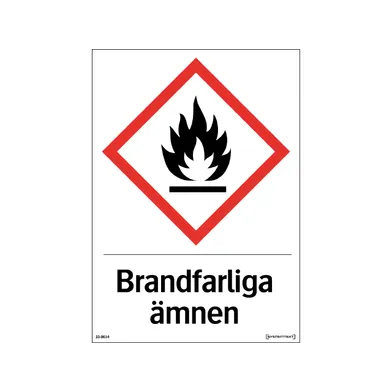 Skylt Brandfarliga ämnen 210x297 mm, 331314