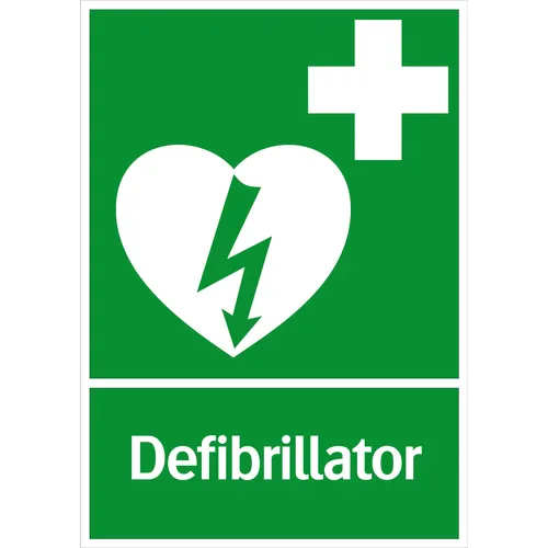 Skylt Defibrillator 210x297 mm, 303514
