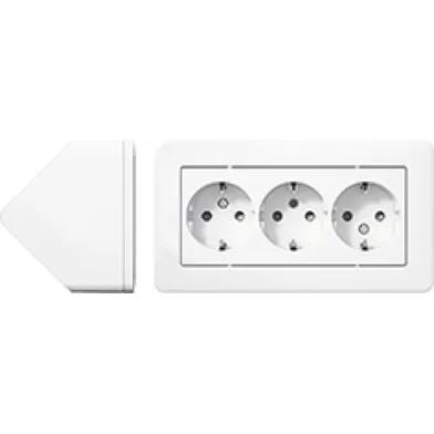 Hörnbox 3-vägs Exxact Utanpåliggande, IP21, Vit