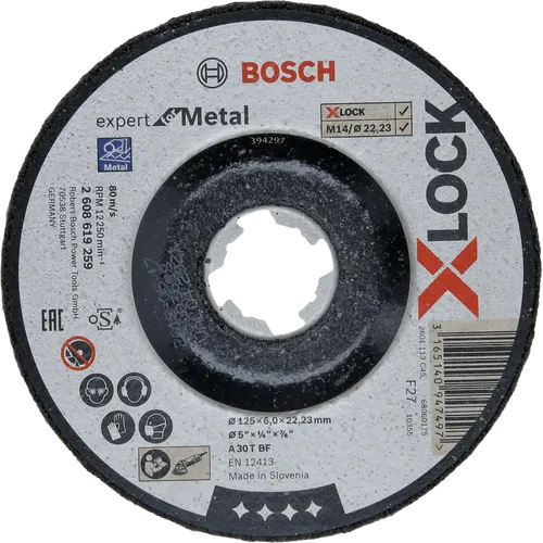 Kapskiva X-Lock Expert Metall Navrondell 125 mm