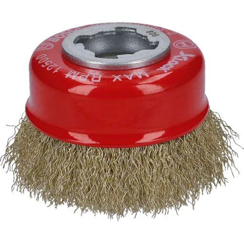 Ståltrådsborst X-LOCK Metall Ø 75 mm, Vågad mässing