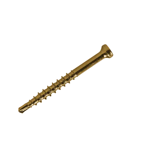 Sockelskruv m. borrspets u. stödgänga 3,2x28 mm, Gul, 500 st/frp