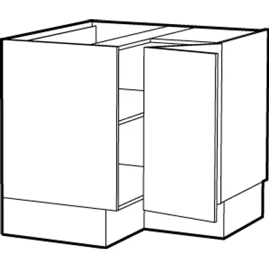 Hörnbänkskåp, Vit 05 90x90 cm