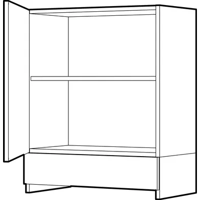 Väggskåp K-höjd, för fläkt, Vit 05 60 cm