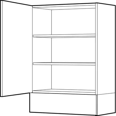 Väggskåp S-höjd, för fläkt, Vit 05 60 cm