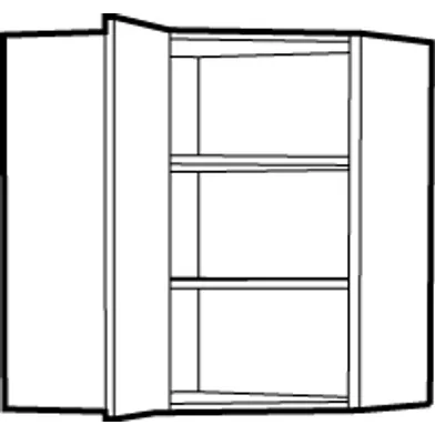 Hörnväggskåp 45° F-höjd, Vit 05 60 cm