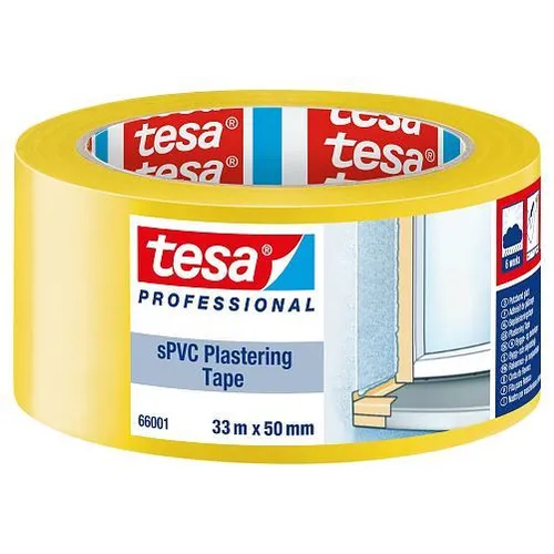Bygg- och Skyddstejp 50 mm, 33 m, 6 V, Gul