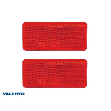 Rektangulär reflex självhäftande Röd, 90x40 mm, 2-pack