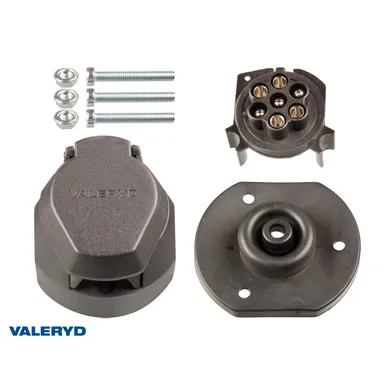 Stickdosa 7-pol m. dimkontakt Plast