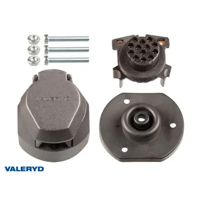 Stickdosa 13-pol m. dimkontakt Plast