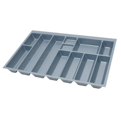 Bestickslåda i plast 50 cm, Grå