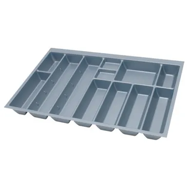 Bestickslåda i plast 80 cm, Grå