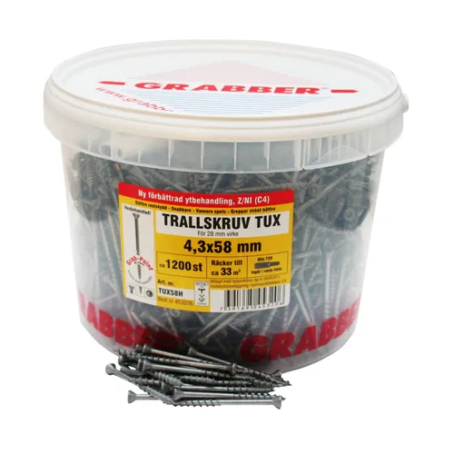 Trallskruv TUX C4 4,3x58 mm, 1200 st/hink