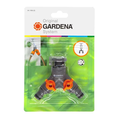 2-vägskran med adapter 1/2"-3/4"