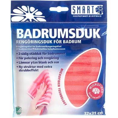 Badrumsduk microfiber med skrubb 32x31cm
