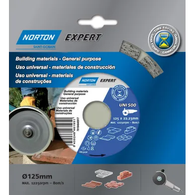 Diamantkapklingor uni 500 125x22,23 mm, segmenthöjd 10 mm