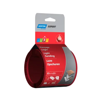 Sliprullar med kardborre, 93 mm k120, 5 m