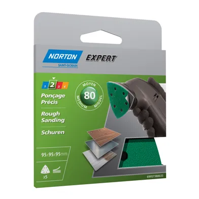 Slipark för hörnslipmaskiner 95x95x95 mm, k80, 5-pack