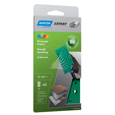 Slipark multi-air för oscillerande maskiner 93x185 mm, k80, 5-pack