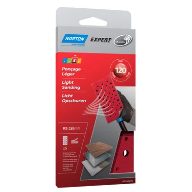 Slipark multi-air för oscillerande maskiner 93x185 mm, k120, 5-pack