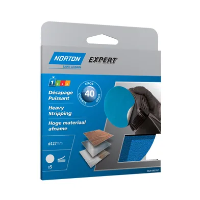 Sliprondell utan hål ø 125 mm, k40, 5-pack