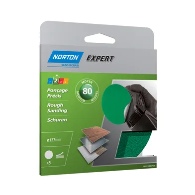 Sliprondell utan hål ø 125 mm, k80, 5-pack