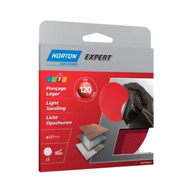 Sliprondell utan hål ø 125 mm, k120, 5-pack