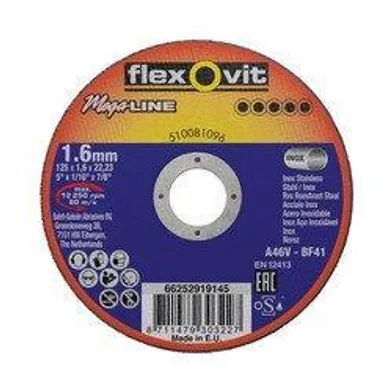 Kapskiva BF41 Mega-Line INOX, Tunn 125x1,6x22,23 mm