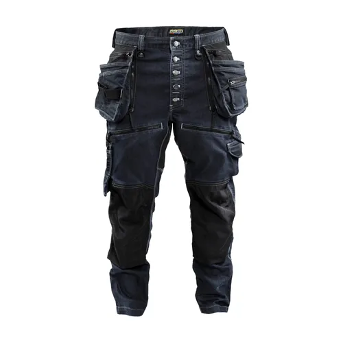 Hantverksbyxa Låg gren Denim m. stretch X1900, Marinblå/Svart Strl. C54