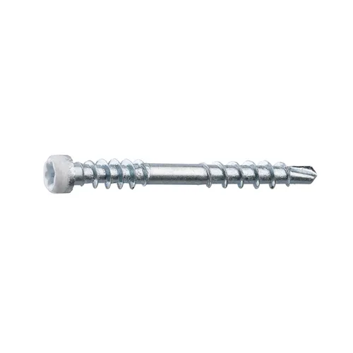 Listskruv m. borrspets & stödgänga Trä/Stål 3,3x35 mm, Vit, 100 st/frp