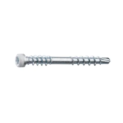 Listskruv m. borrspets & stödgänga Trä/Stål 3,3x35 mm, Vit, 100 st/frp